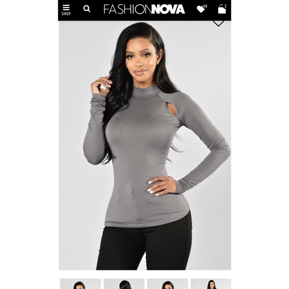 FashionNova Grey Long-Sleeved
